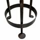 Vintage brutalist stool made of solid wood and twisted wrought iron – loft style