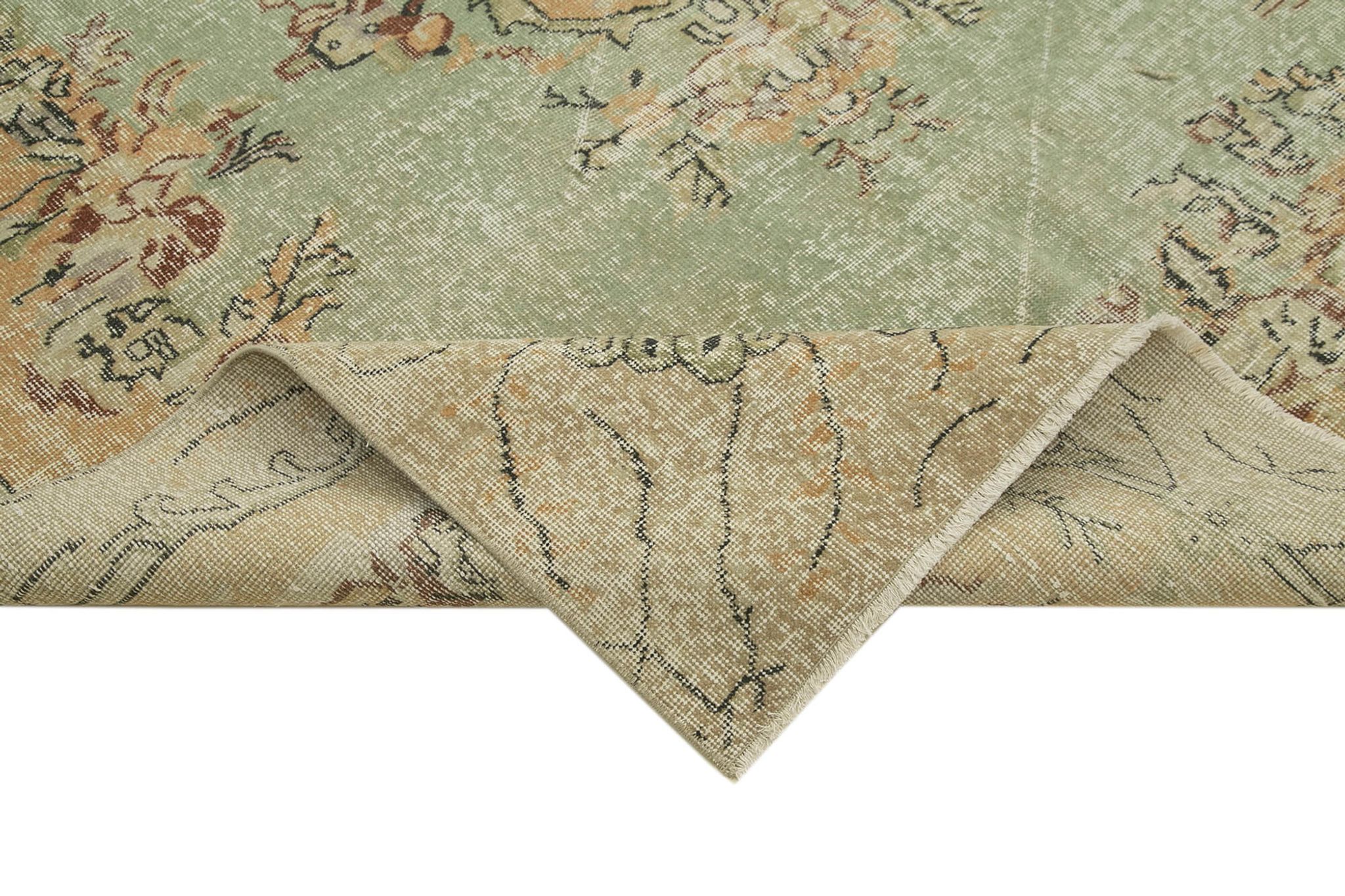 Tapis beige oriental ancien fait à la main 198 cm x 311 cm
