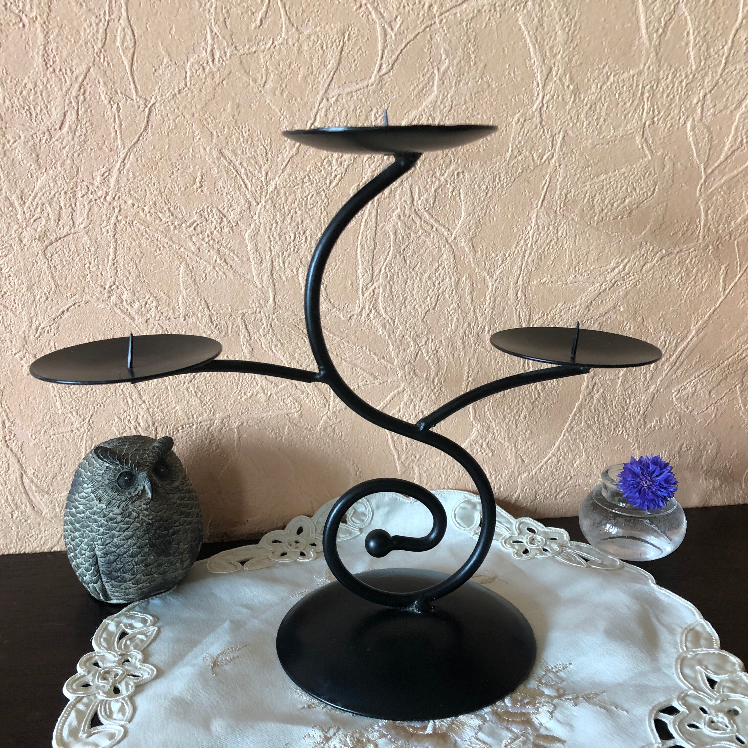 Candlestick black 3 branches candlestick