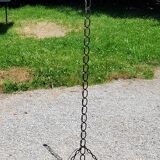 Vintage floor lamp from the 50s in blackened iron in the shape of a chain
