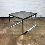 Vintage coffee table slate top and chrome base by Peter Draenert