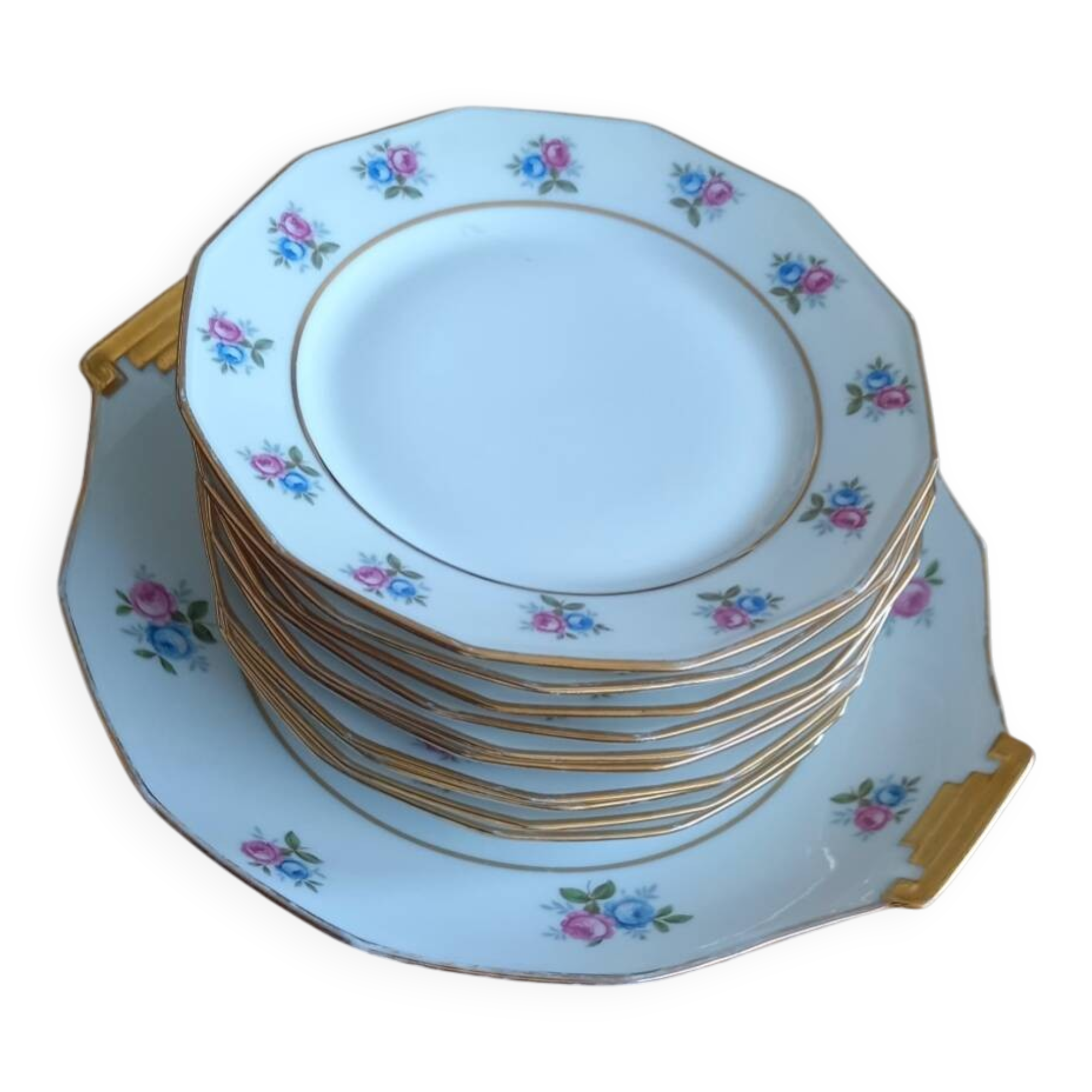 Art Deco Limoges porcelain dessert service