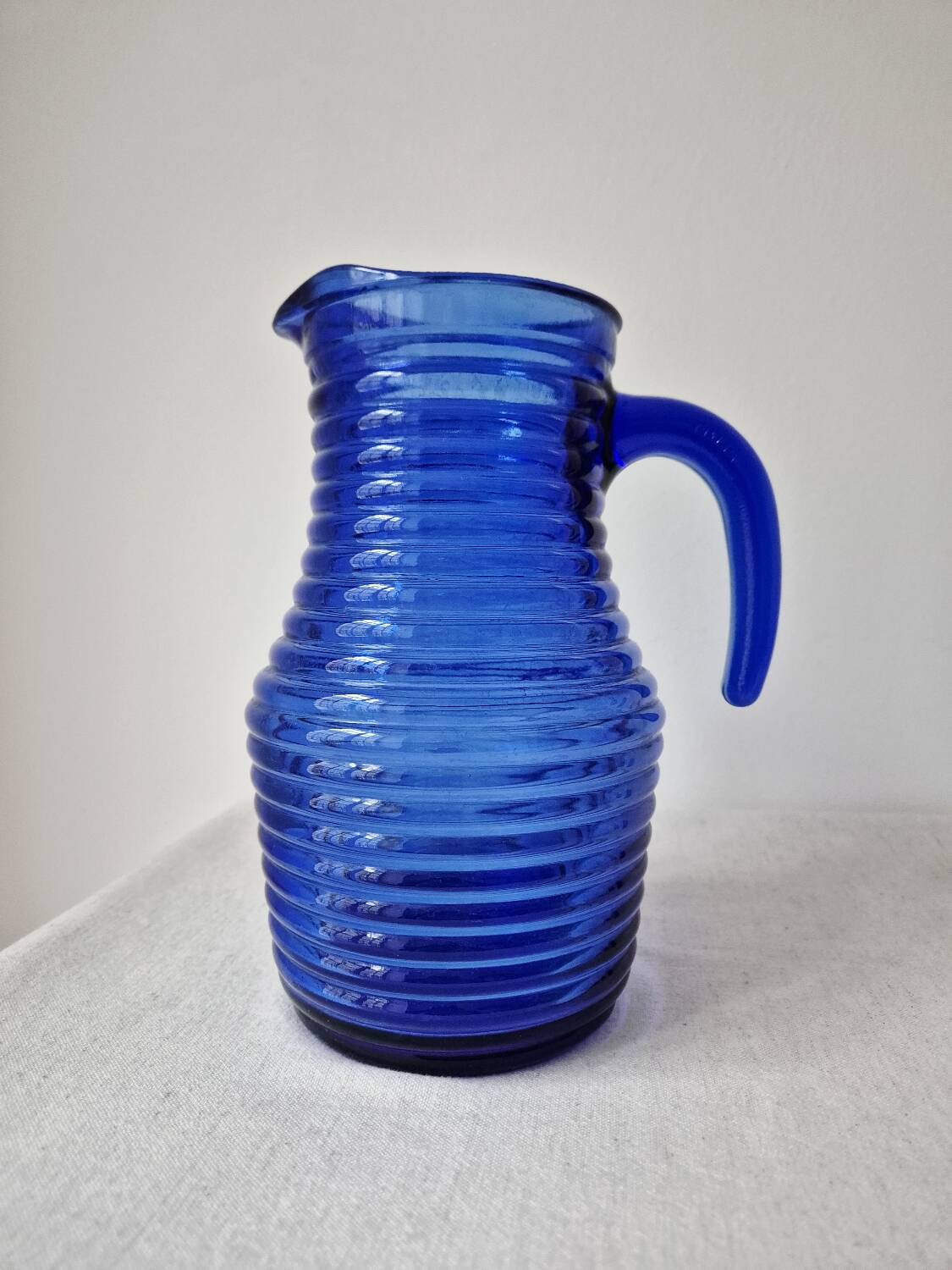 Vintage cobalt blue glass carafe/pitcher '1970s - Cisper
