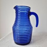 Vintage cobalt blue glass carafe/pitcher '1970s - Cisper