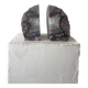 Mineral bookends made of genuine agate stone.