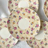 Robj Paris Coffee Tea Set with Floral Yellow Porcelain Core - Vintage Art Deco Style