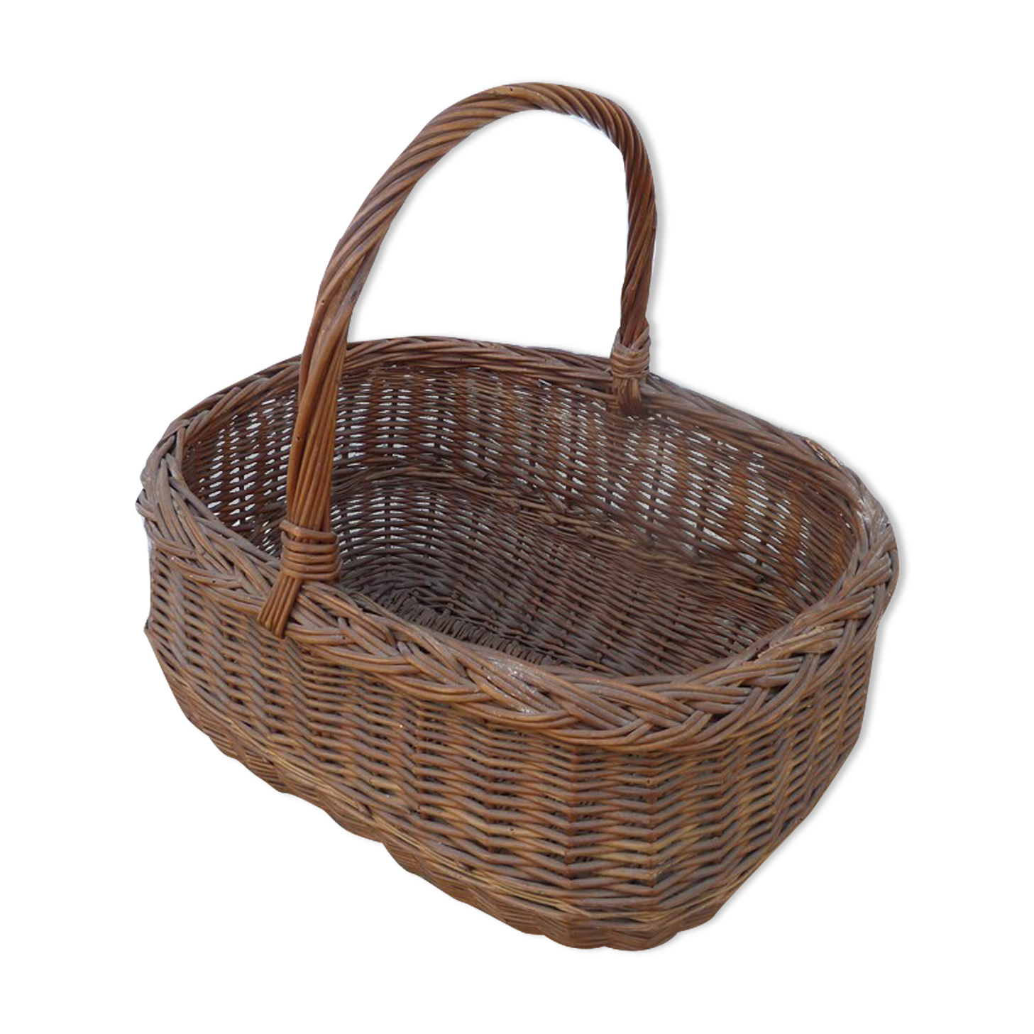 Old hand-woven wicker basket