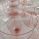 8 vintage pink crystal champagne glasses
