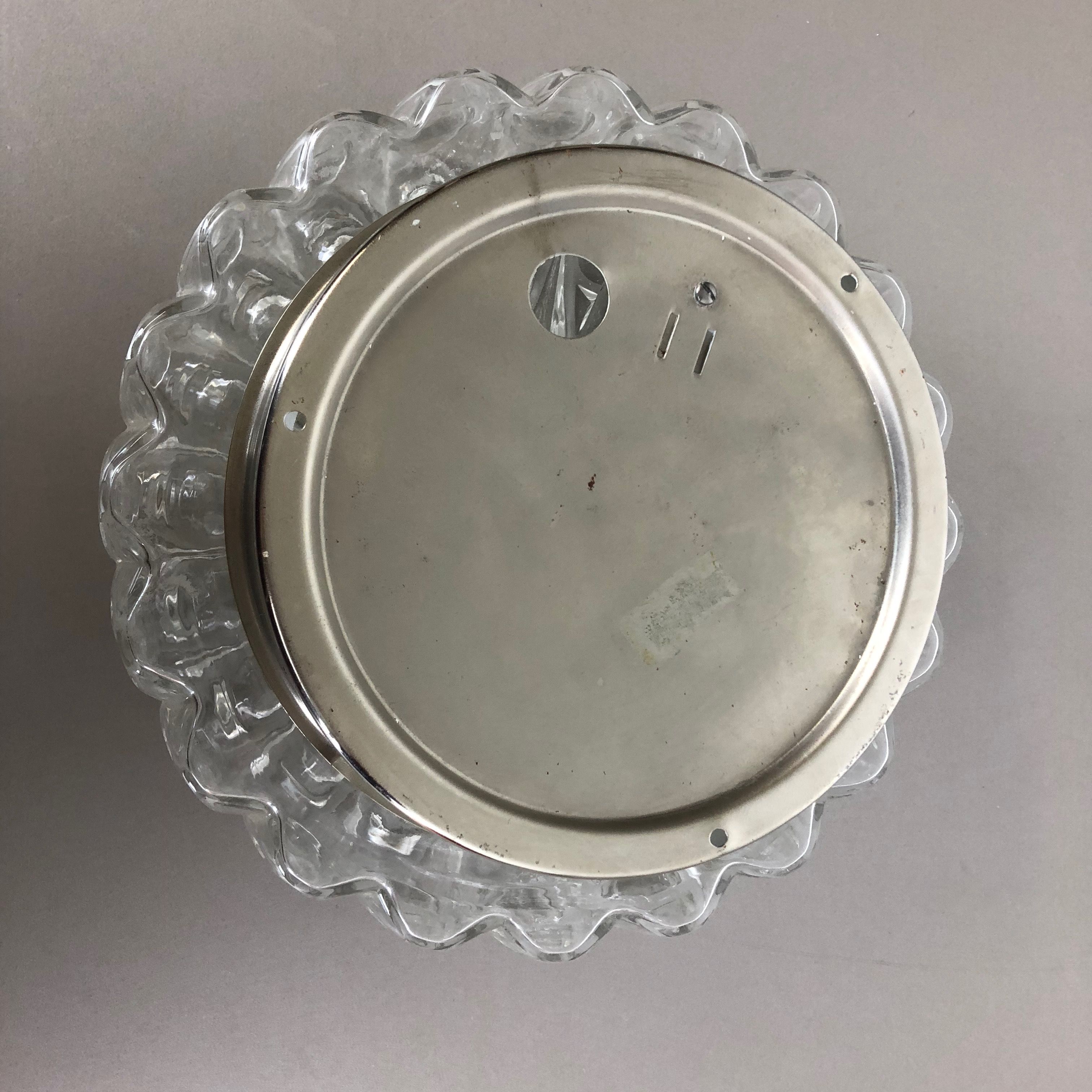 Modernist Floral Glass Wall Light Sconce Made by Hillebrand, Germany, 1970s