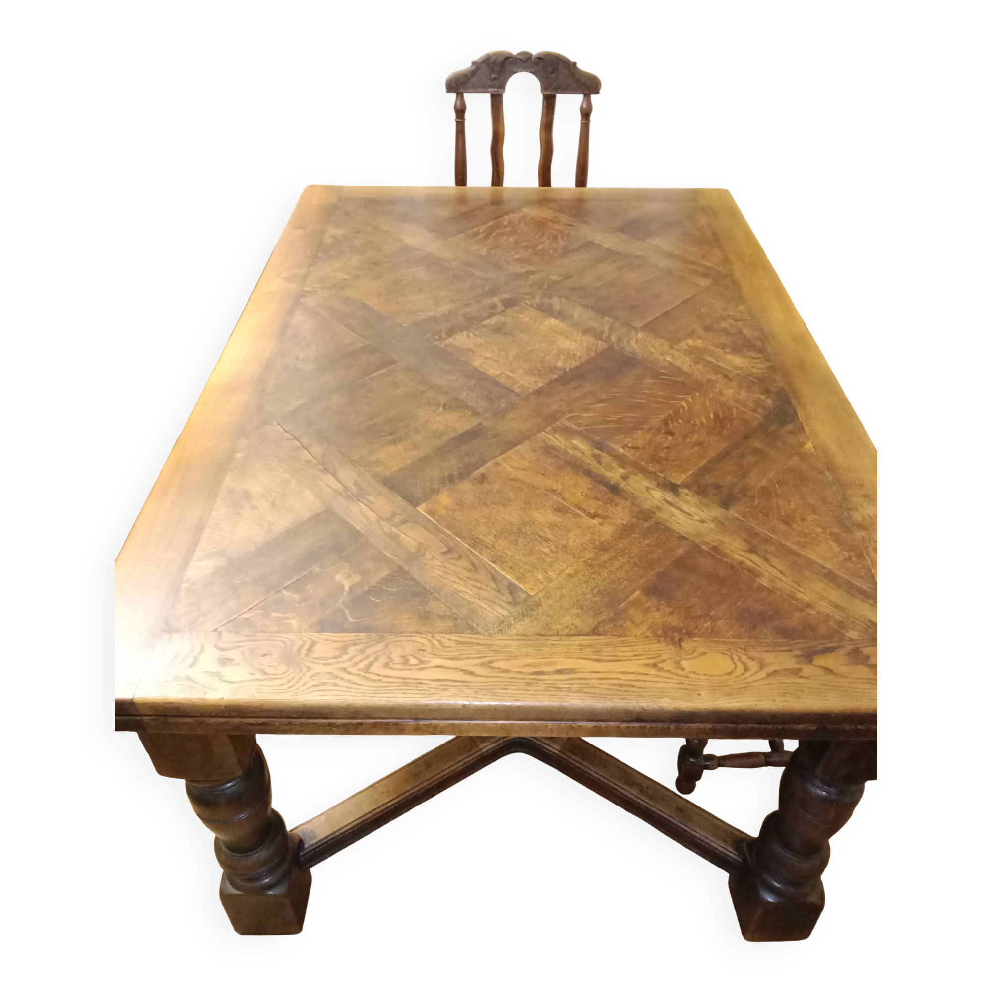 Solid oak dining table