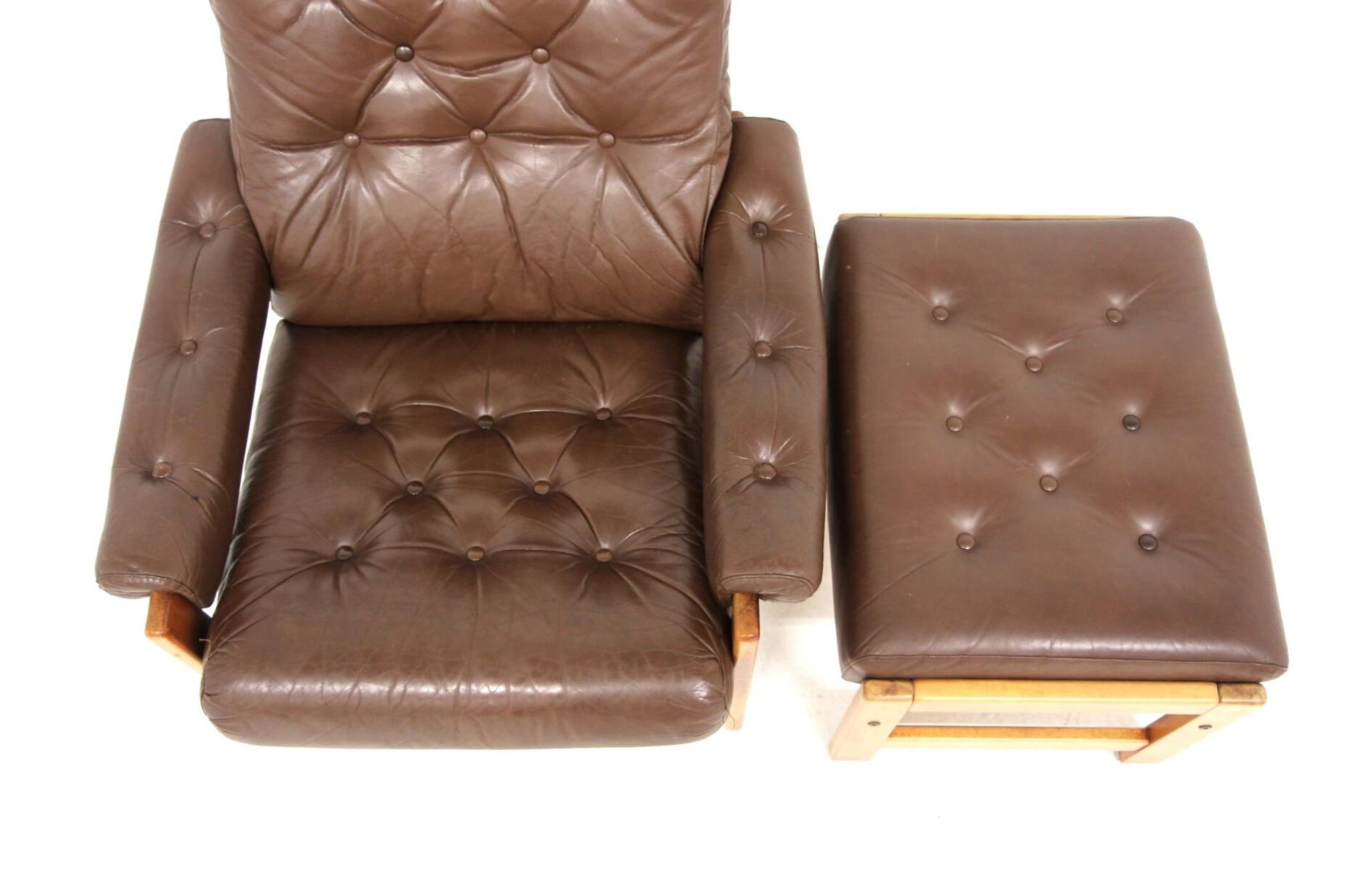 Fauteuil scandinave en cuir, Suède, 1970