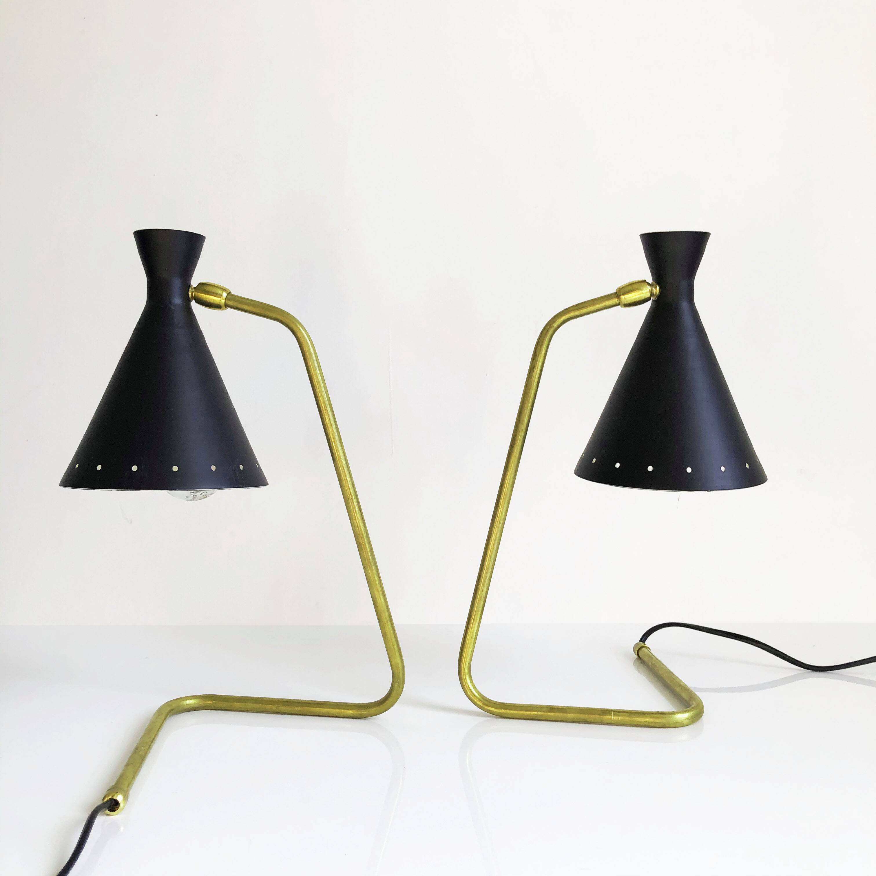Pair of Italian “cocotte” lamps. 50s design