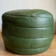 Green patchwork pouf in Sède leather