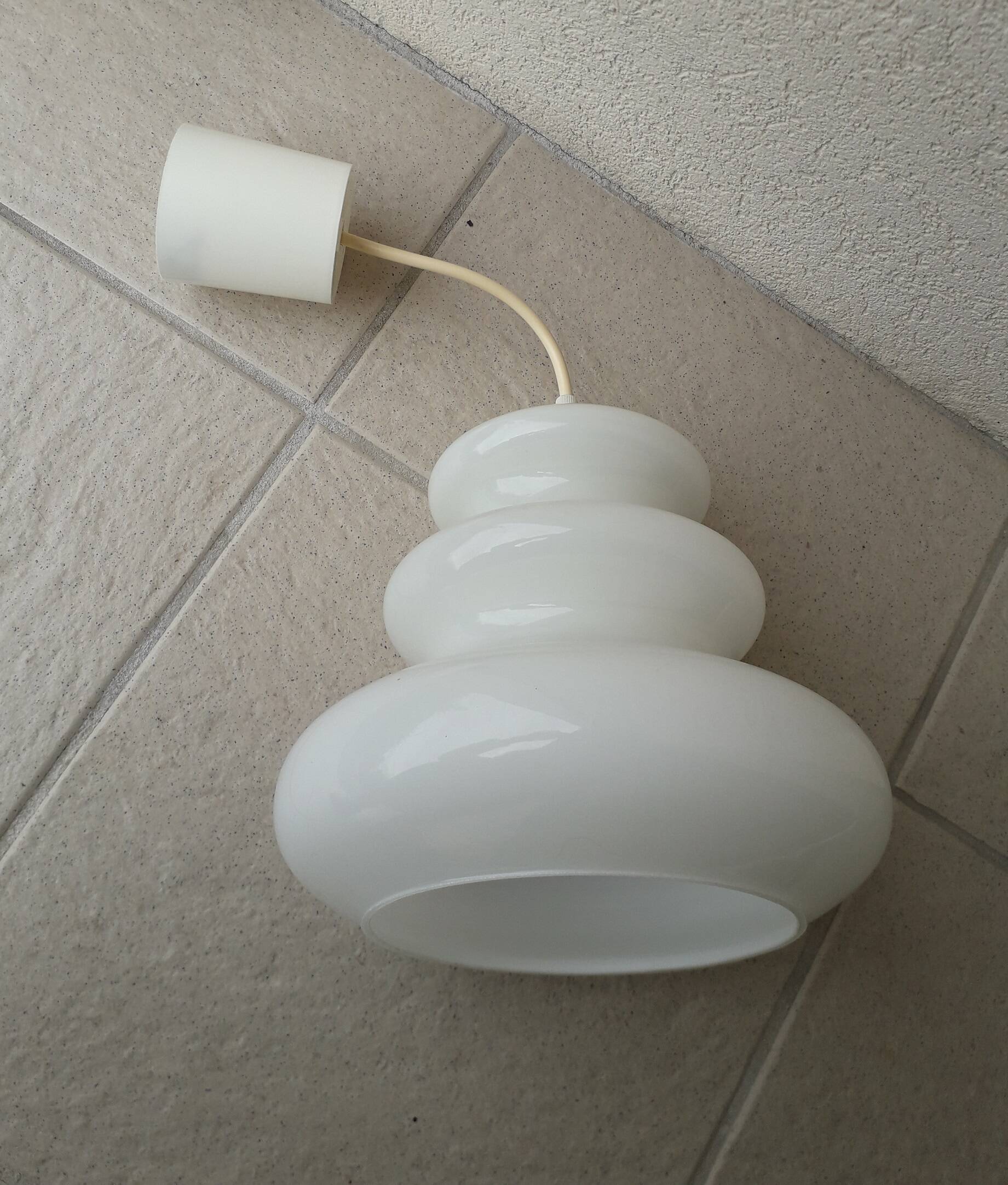 White opaline pendant light