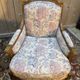 Pair of armchairs / bergères and footstool in Louis XVI style