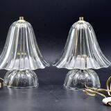 Set of 2 Art Deco Murano glass Barovier e Toso table lamps, 1950