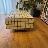 White and black mosaic tile coffee table