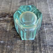Set of 6 antique liqueur glasses moser moulded uranium glass beryl art deco