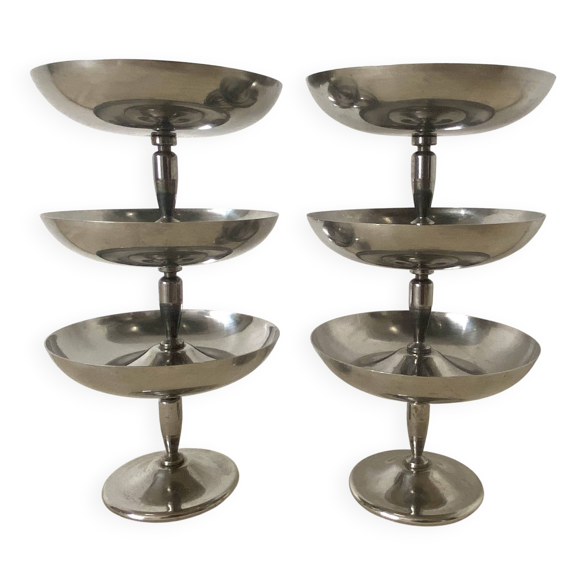 Vintage stainless steel ice cream cups