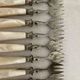 12 dessert forks in steel and mother-of-pearl