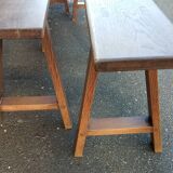 Pair of oak benches 166 cm