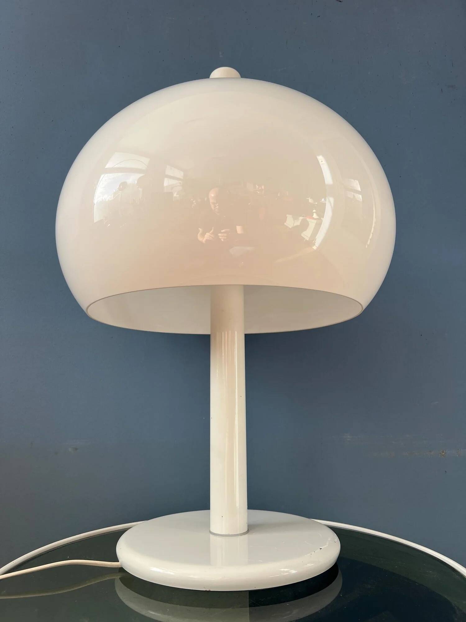 Lampe de table champignon vintage blanche Dijkstra style spatial