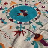 White blue multicoloured kilim suzani rug – 240x170 cm