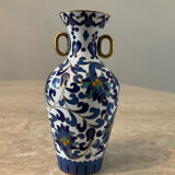 Miniature vase in brass and cloisonné enamel