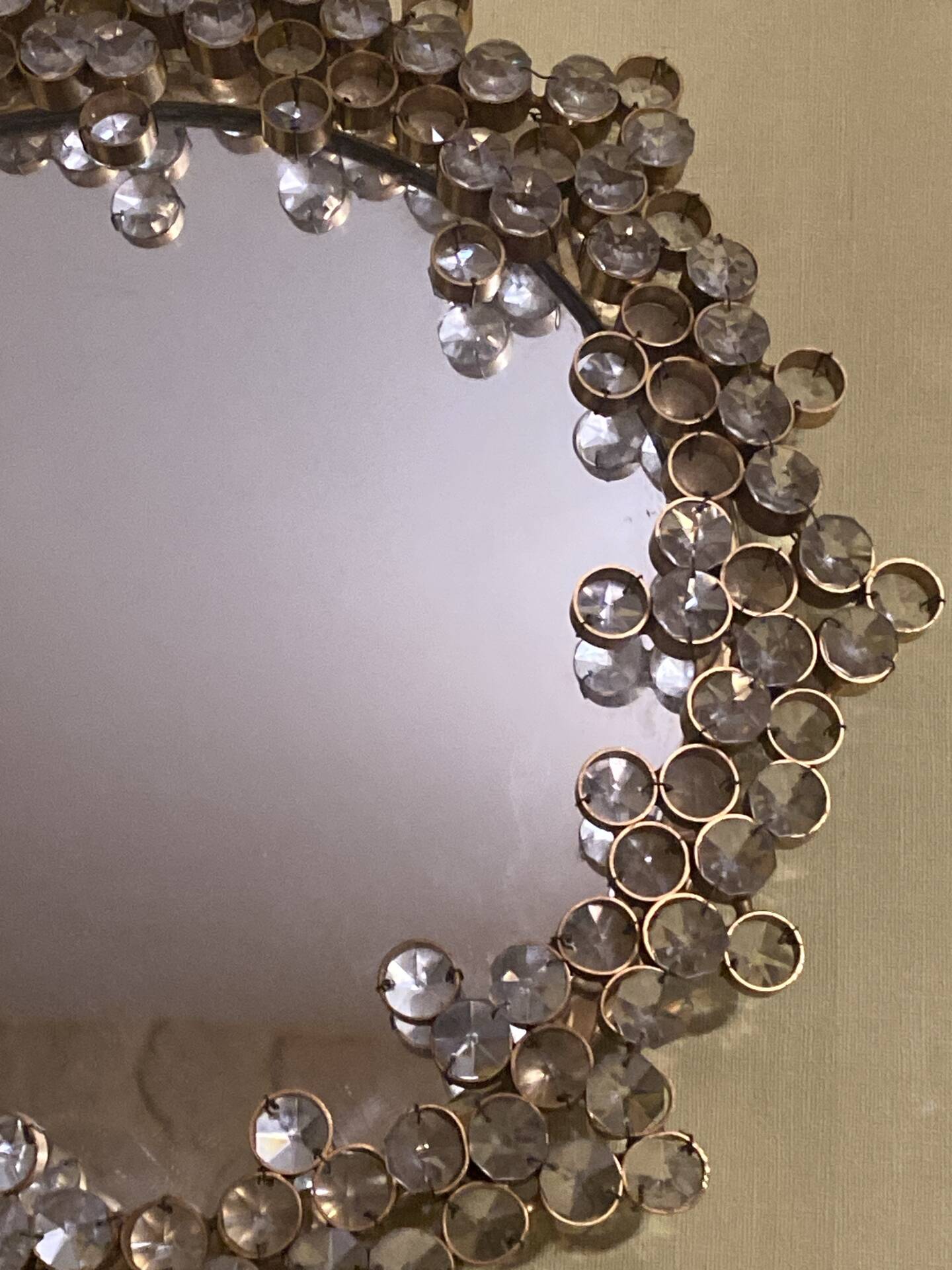 Hollywood Regency Crystal Mirror by Pawla