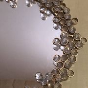 Miroir Hollywood Regency en cristal de Pawla