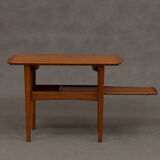 Danish teak side table with pull out tray