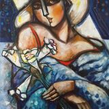 Mixed technical web 73cm x 100cm Rebecca de Cachard