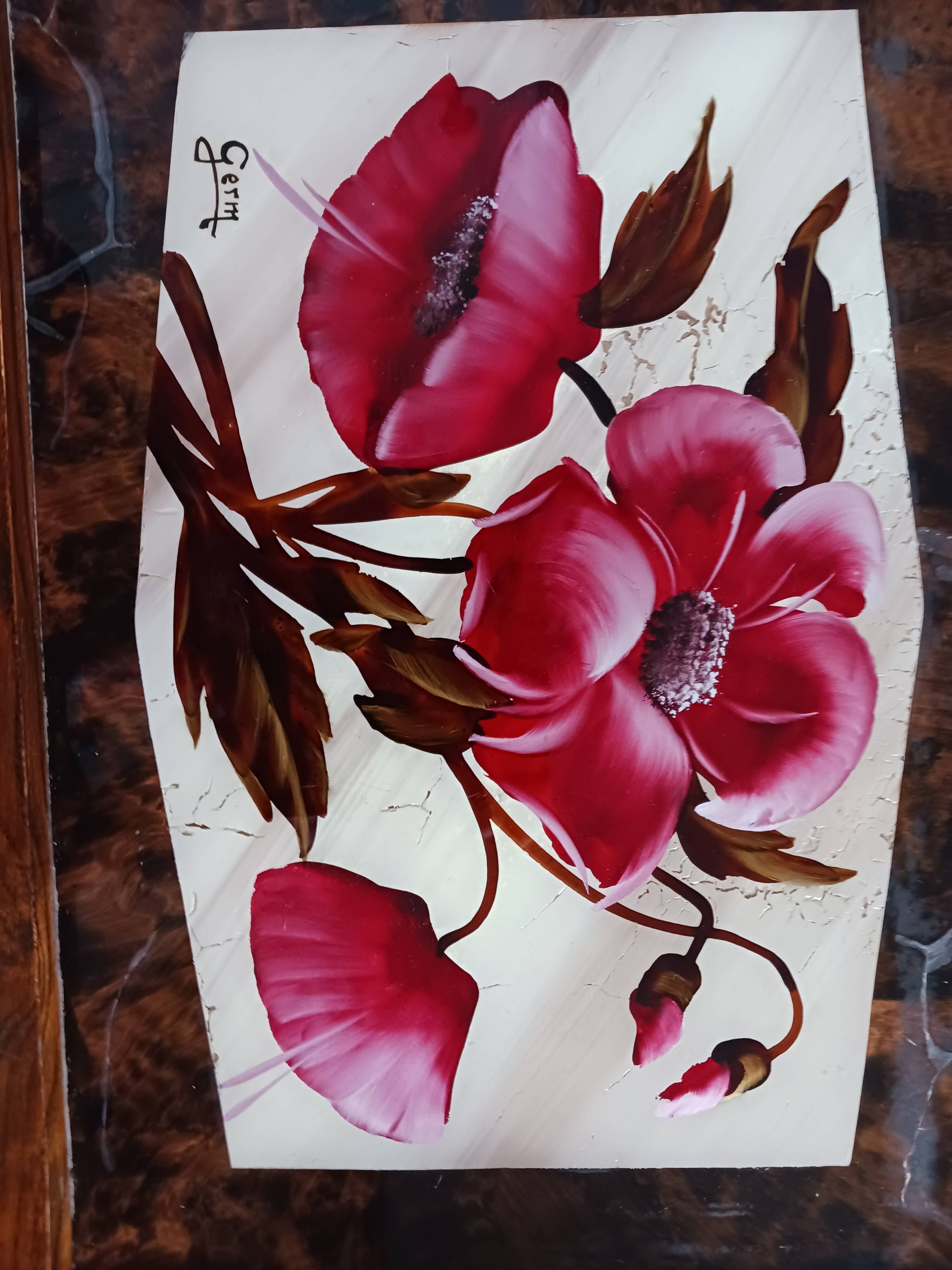 Wooden tray, 1950s.