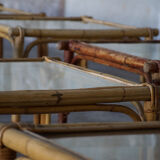 Set of eighteen rattan coffee tables 1950'