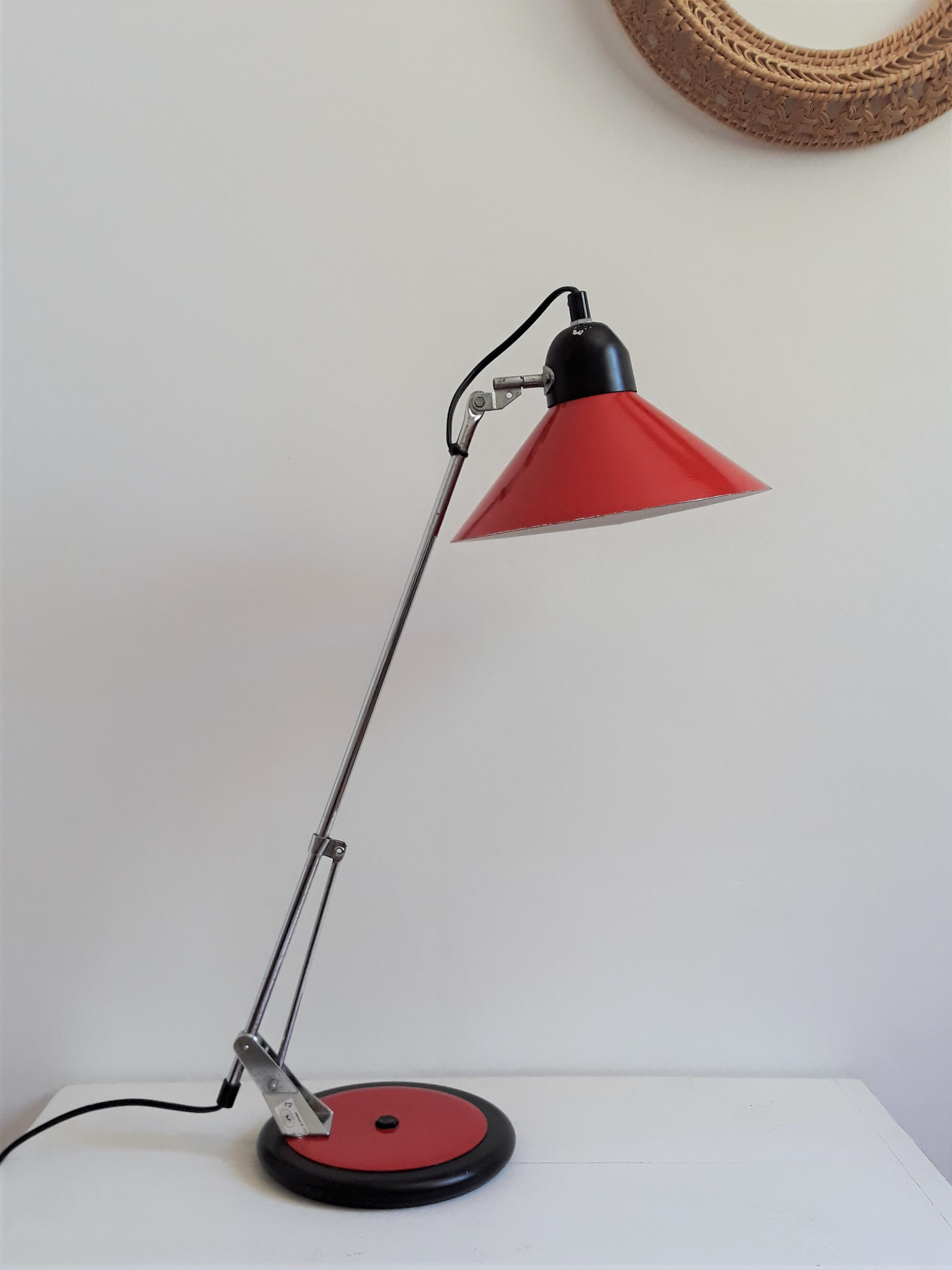 Vintage Lamp Aluminor red
