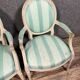 Pair of Louis XVI cabriolet armchairs in lacquered wood, 18th century