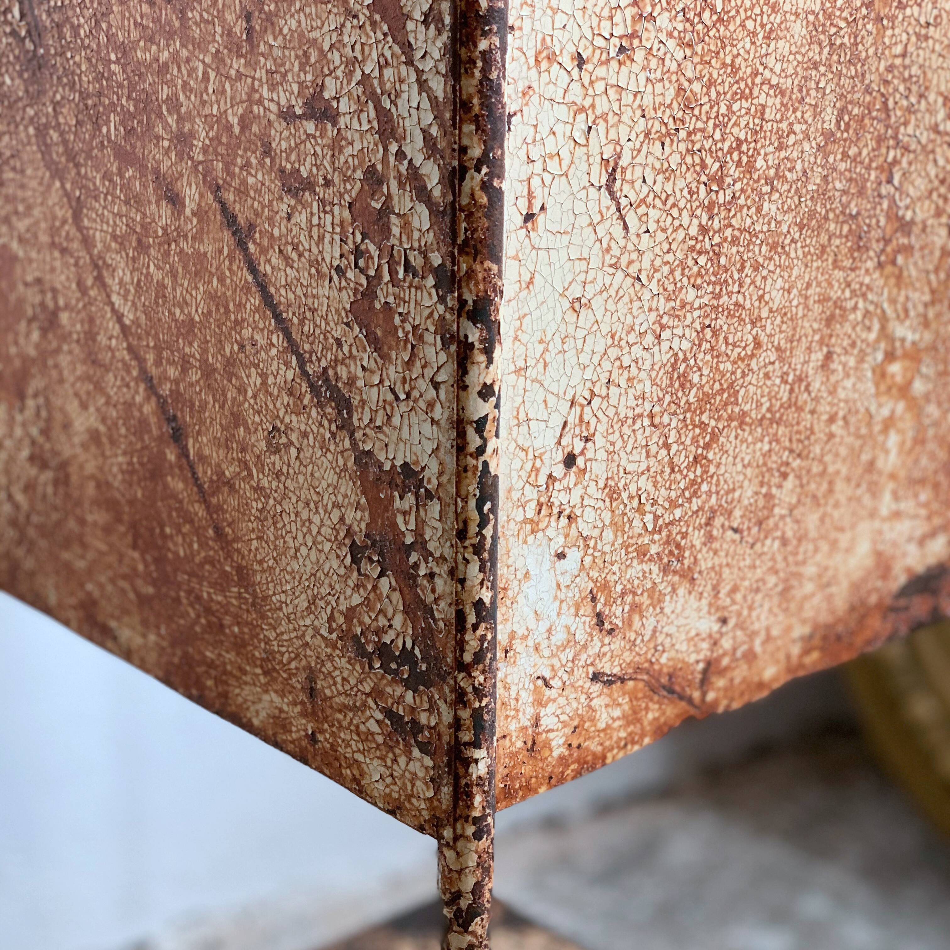 Former hospital bedside table late 19th century early 20th century in metal