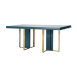 Table 6 personnes made.com bleu canard et laiton