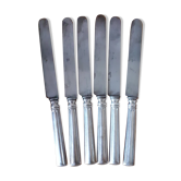 6 couteaux art-deco métal argenté