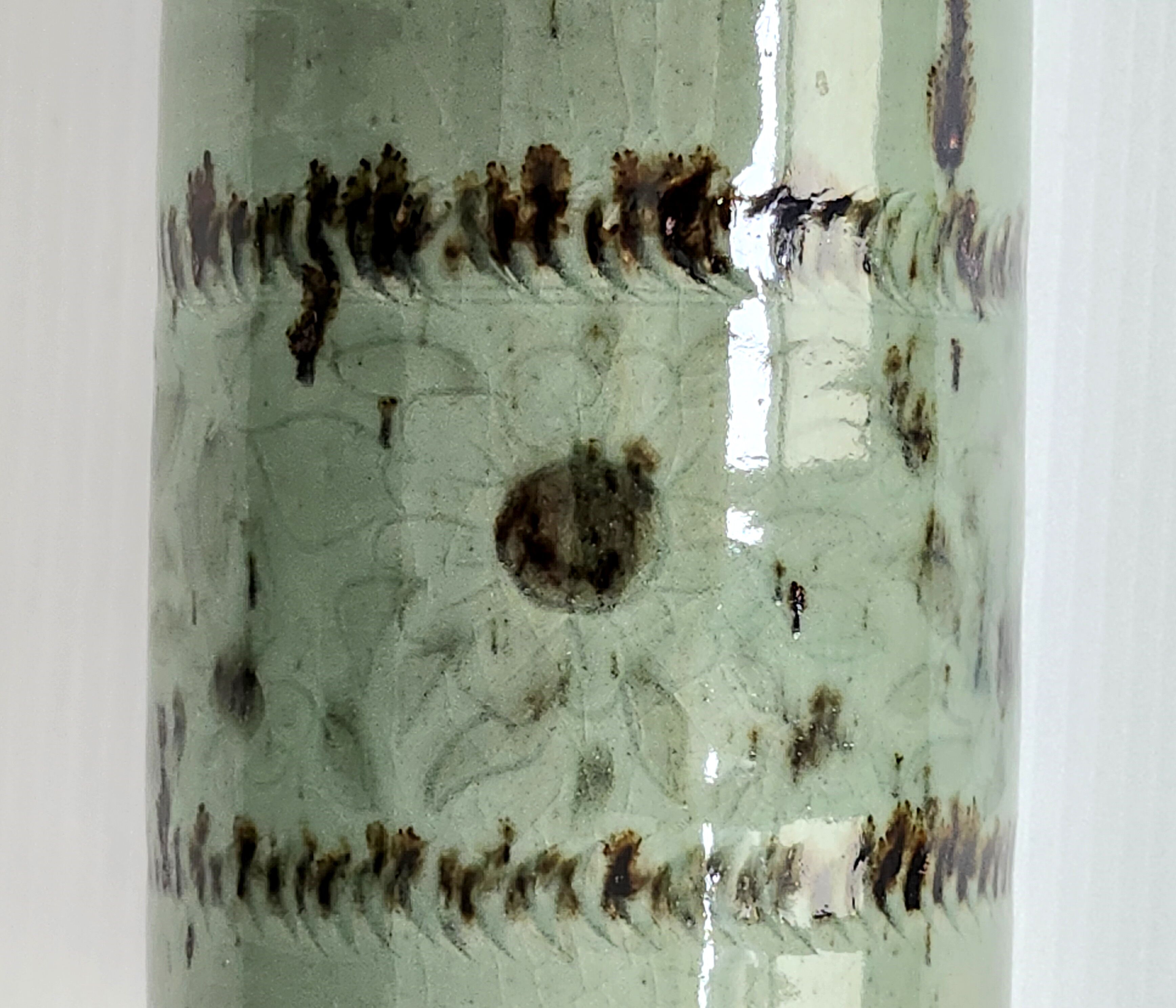 Vase rouleau vintage 1970 céramique