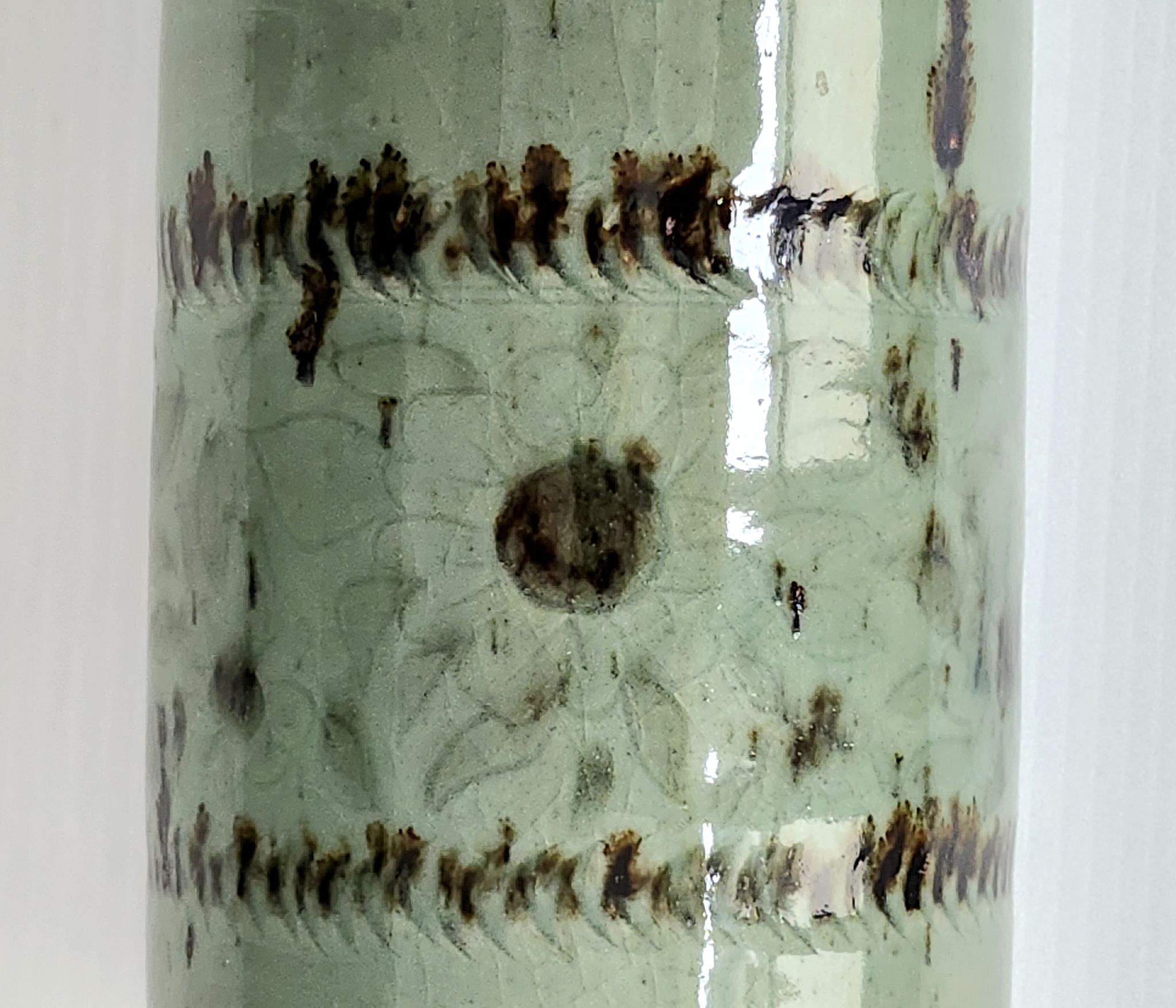 Vase rouleau vintage 1970 céramique