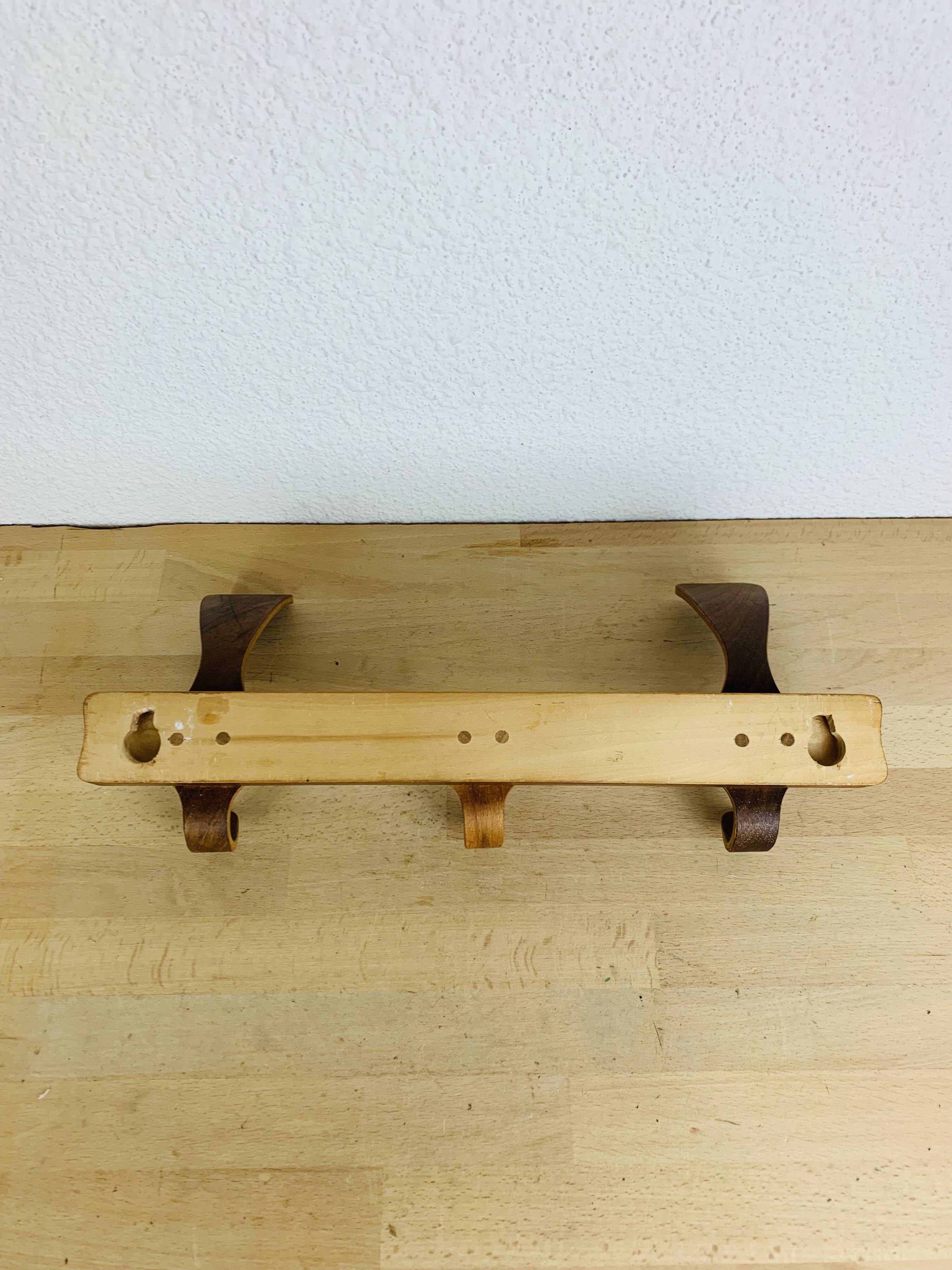 Bruno Paul art deco wall coat rack for Deutsche Werkstätte Hellerau
