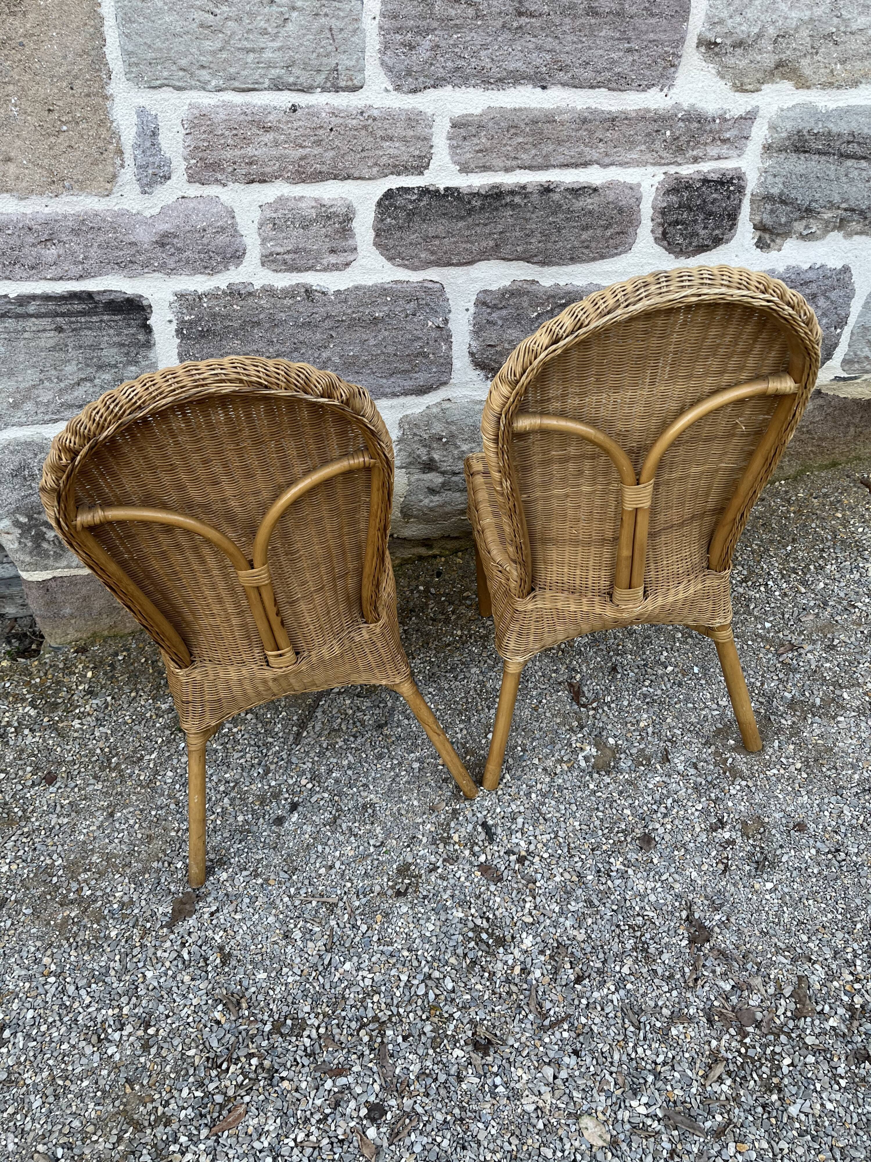 Pair of rattan chairs