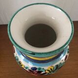Italian majolica vase with flower pattern