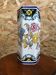Ancien vase hexagonal v v carraresi céramique blanche décor fleurs vintage