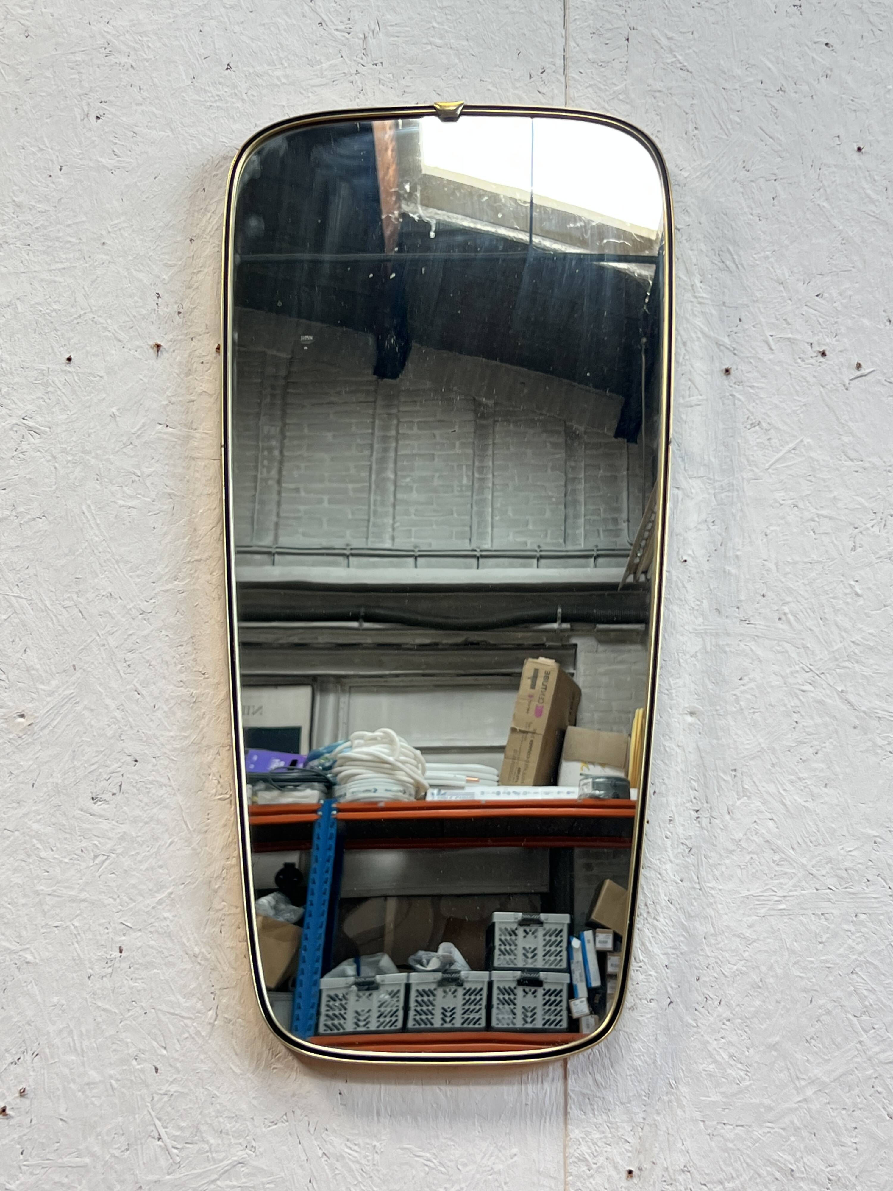 Vintage Mirror With Brass Gold Frame
