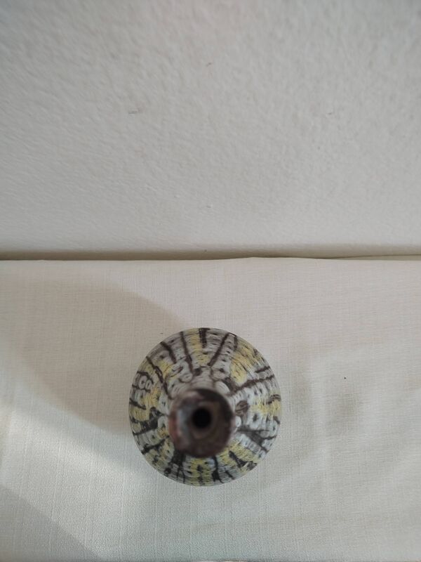 Vase soliflore en céramique émaillée Camos Vallauris, signé, 25 cm