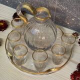 Daum Nancy crystal liqueur service