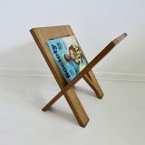 Scandinavian magazine rack in solid wood 1970