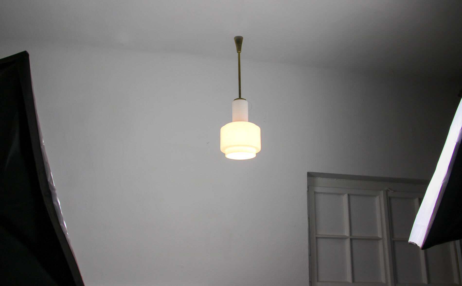 Vintage bauhaus opaline cascade pendant light, 1940s